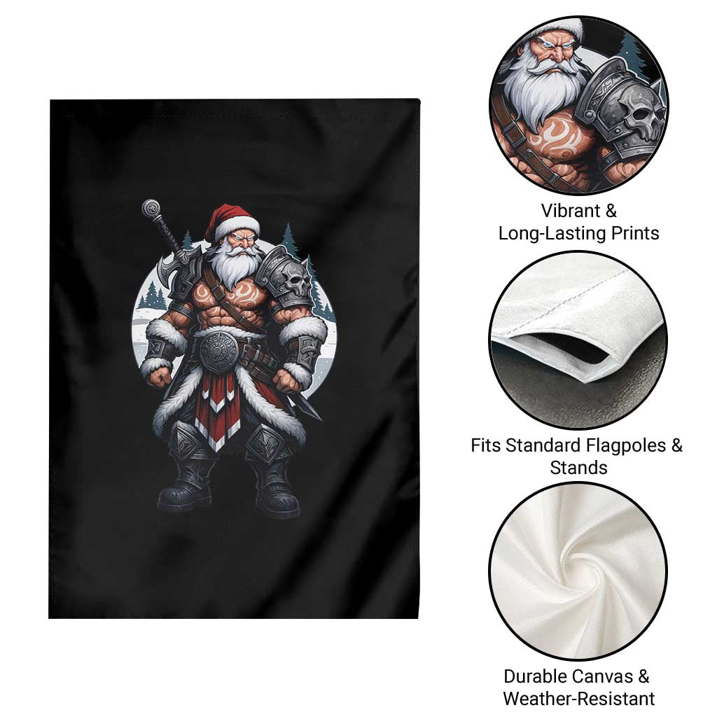 Epic Viking Santa Christmas Garden Flag Barbarian Style Holiday Warrior Claus - Wonder Print Shop