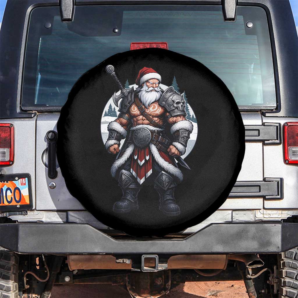 Epic Viking Santa Christmas Spare Tire Cover Barbarian Style Holiday Warrior Claus - Wonder Print Shop