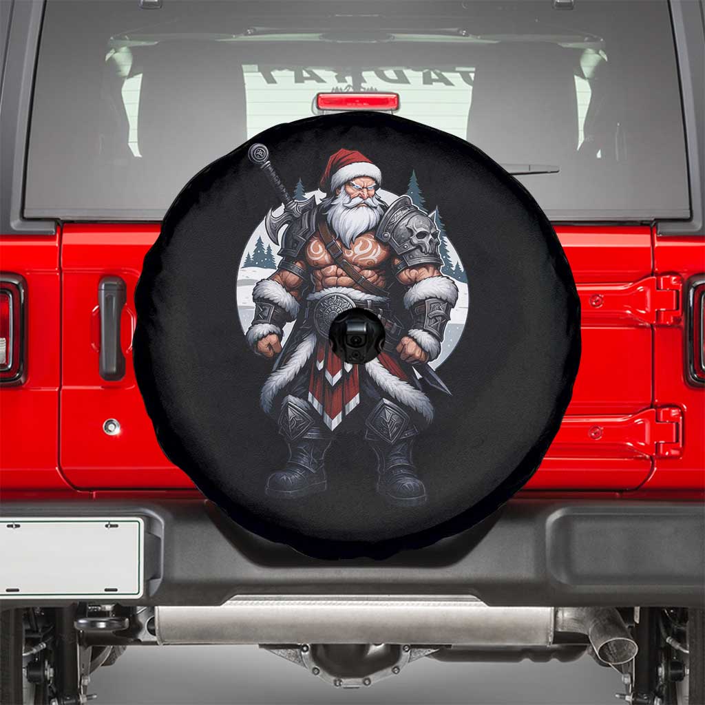 Epic Viking Santa Christmas Spare Tire Cover Barbarian Style Holiday Warrior Claus - Wonder Print Shop
