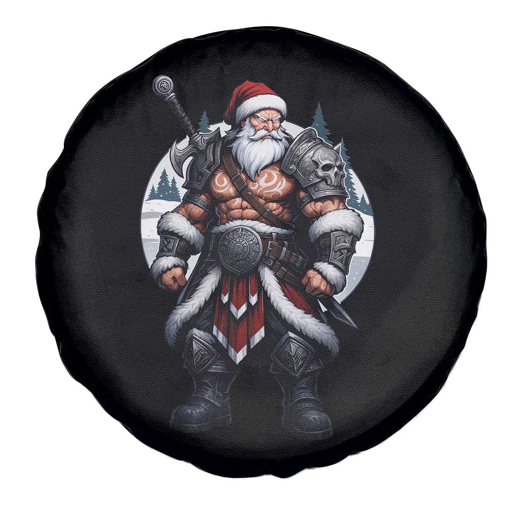 Epic Viking Santa Christmas Spare Tire Cover Barbarian Style Holiday Warrior Claus - Wonder Print Shop