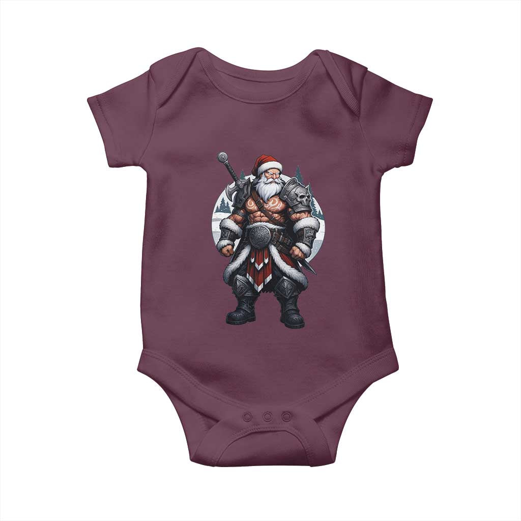 Epic Viking Santa Christmas Baby Onesie Barbarian Style Holiday Warrior Claus - Wonder Print Shop