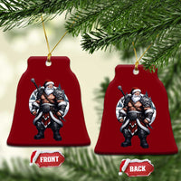 Epic Viking Santa Christmas Ceramic Ornament Barbarian Style Holiday Warrior Claus - Wonder Print Shop
