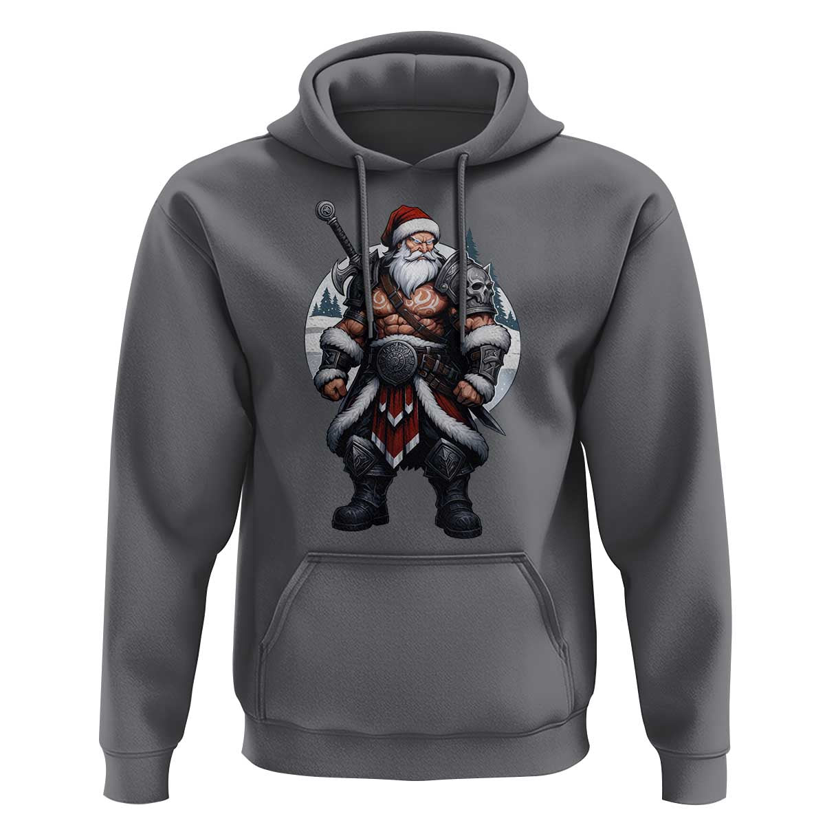 Epic Viking Santa Christmas Hoodie Barbarian Style Holiday Warrior Claus - Wonder Print Shop