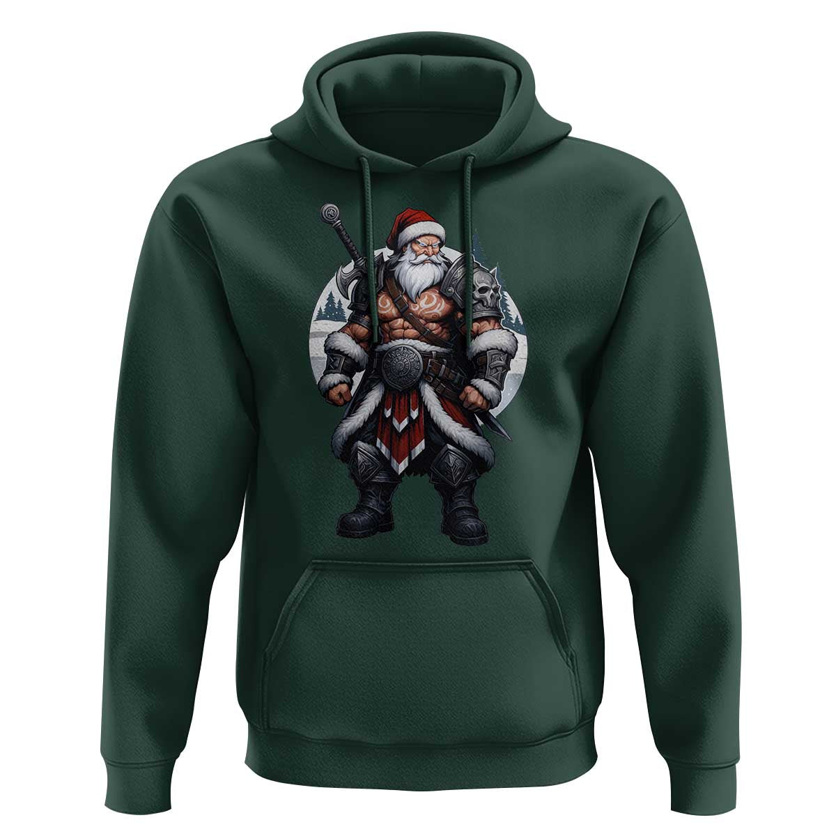 Epic Viking Santa Christmas Hoodie Barbarian Style Holiday Warrior Claus - Wonder Print Shop