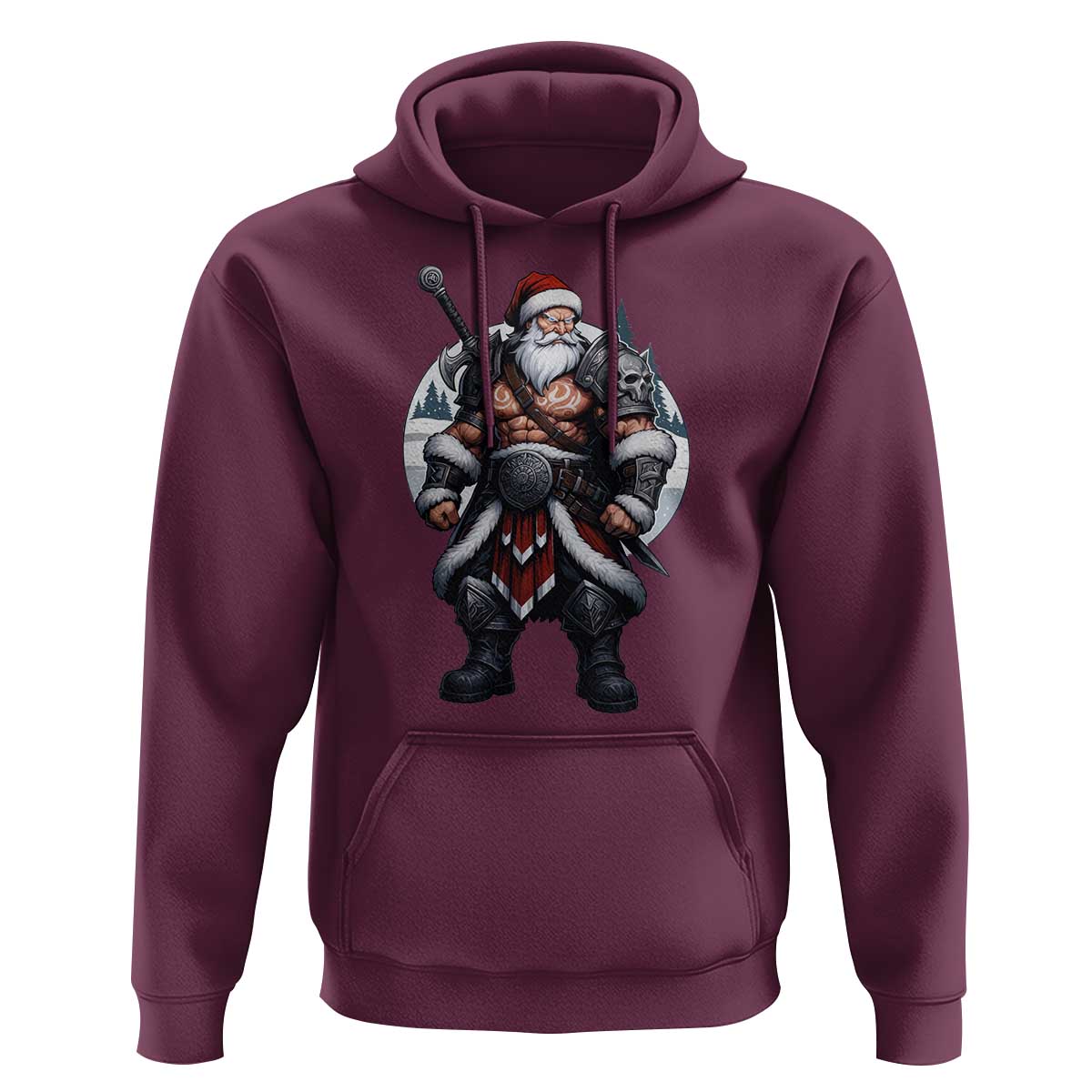 Epic Viking Santa Christmas Hoodie Barbarian Style Holiday Warrior Claus - Wonder Print Shop
