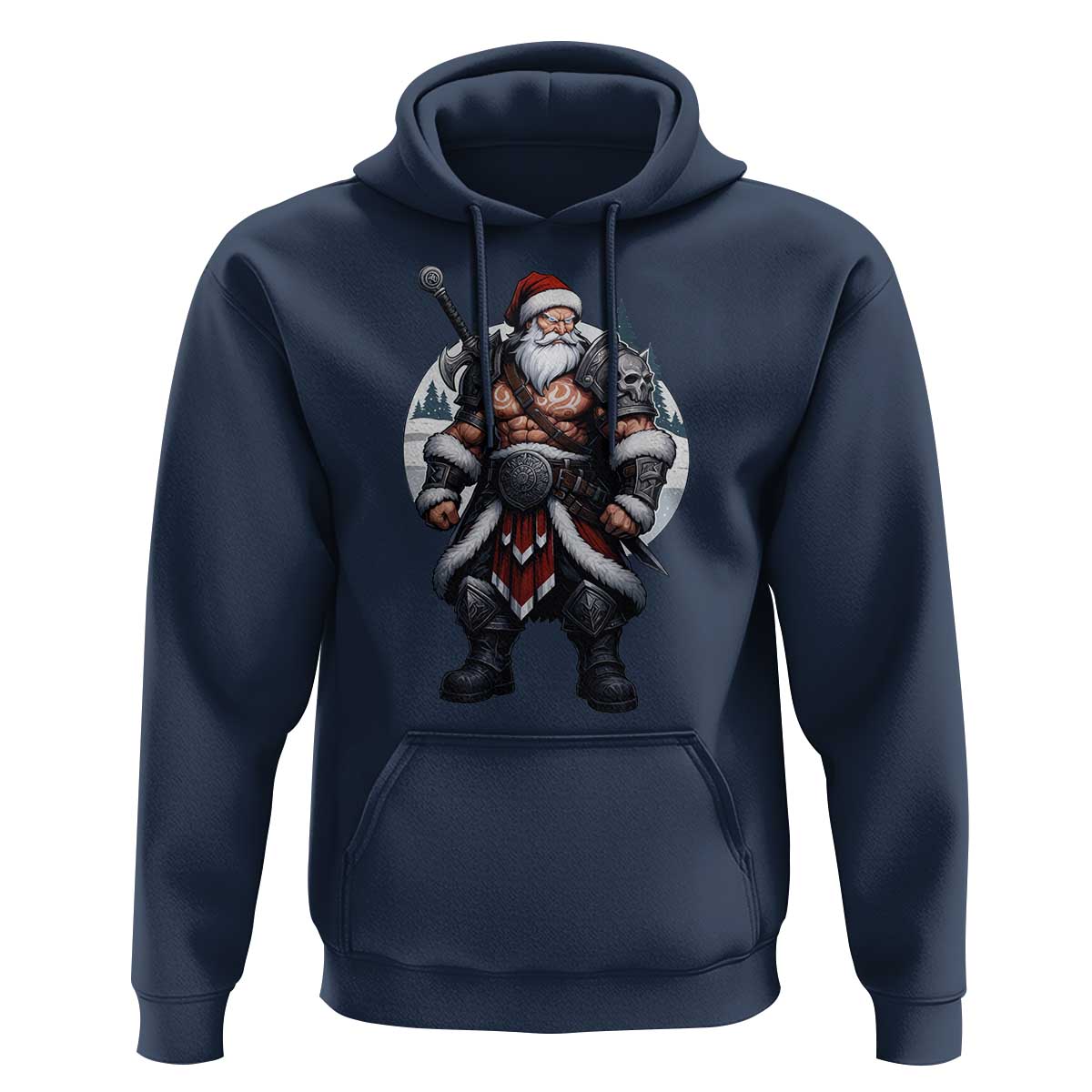 Epic Viking Santa Christmas Hoodie Barbarian Style Holiday Warrior Claus - Wonder Print Shop