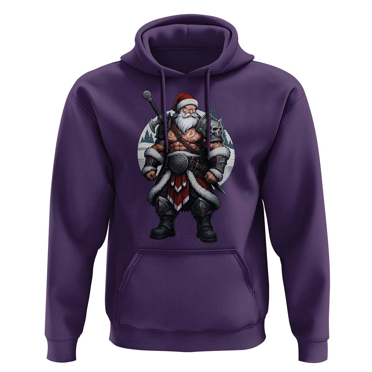 Epic Viking Santa Christmas Hoodie Barbarian Style Holiday Warrior Claus - Wonder Print Shop