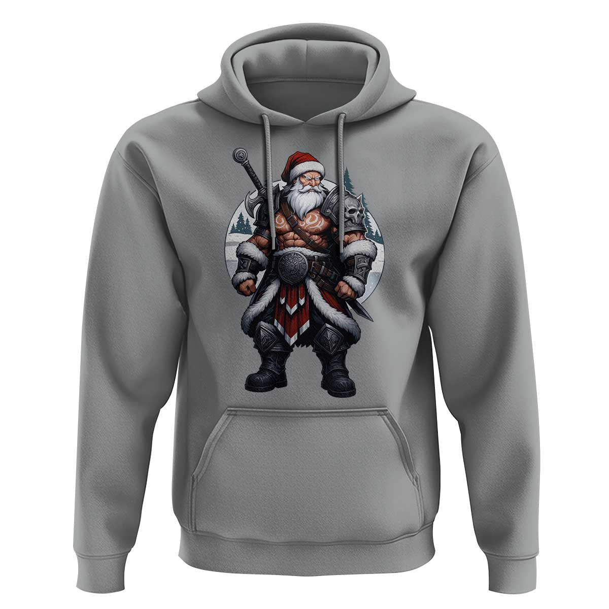 Epic Viking Santa Christmas Hoodie Barbarian Style Holiday Warrior Claus - Wonder Print Shop