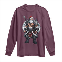 Epic Viking Santa Christmas Long Sleeve Shirt Barbarian Style Holiday Warrior Claus - Wonder Print Shop