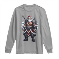 Epic Viking Santa Christmas Long Sleeve Shirt Barbarian Style Holiday Warrior Claus - Wonder Print Shop