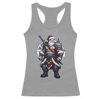 Epic Viking Santa Christmas Racerback Tank Top Barbarian Style Holiday Warrior Claus - Wonder Print Shop