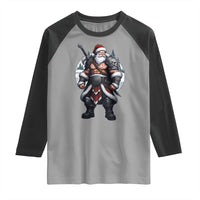 Epic Viking Santa Christmas Raglan Shirt Barbarian Style Holiday Warrior Claus - Wonder Print Shop