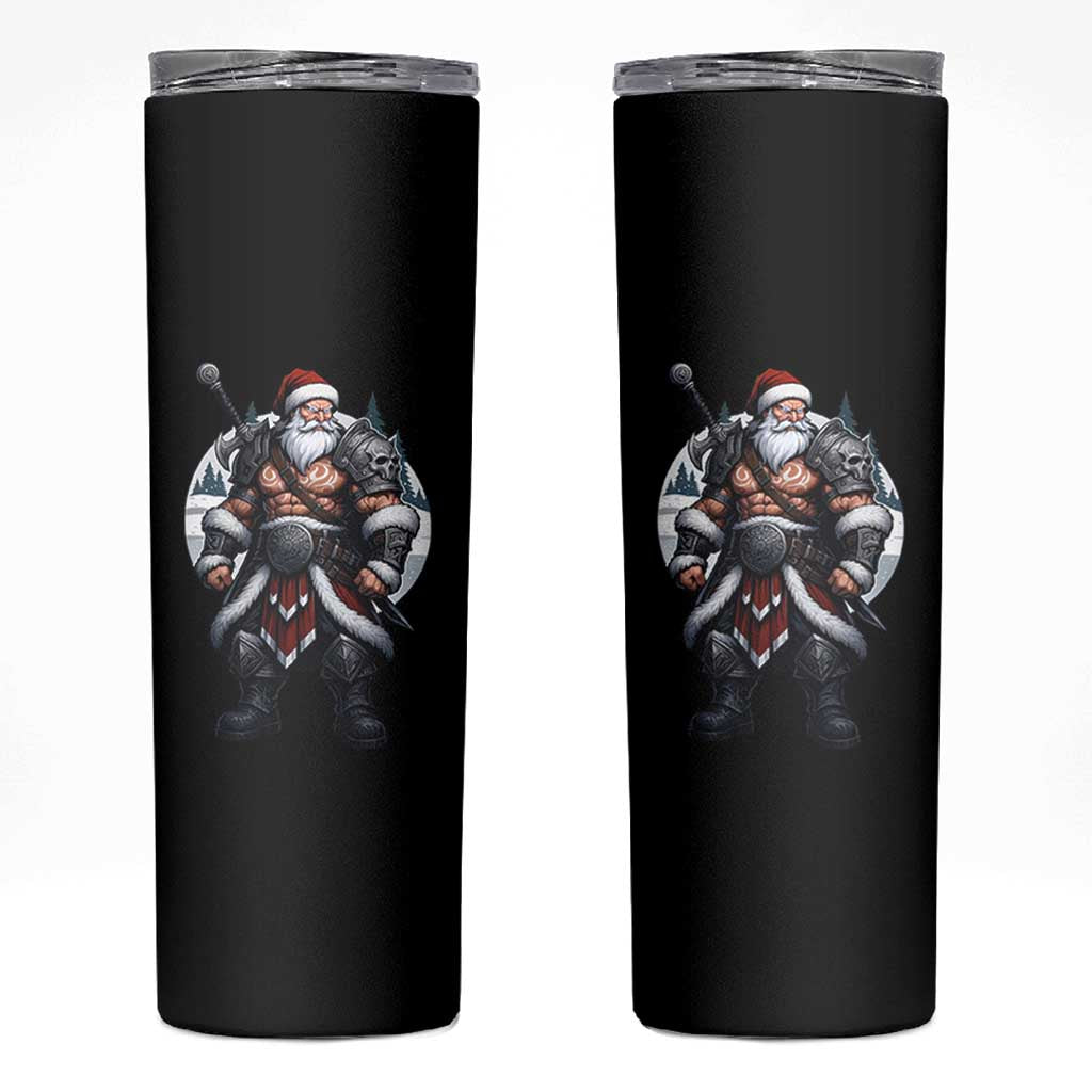 Epic Viking Santa Christmas Skinny Tumbler Barbarian Style Holiday Warrior Claus - Wonder Print Shop