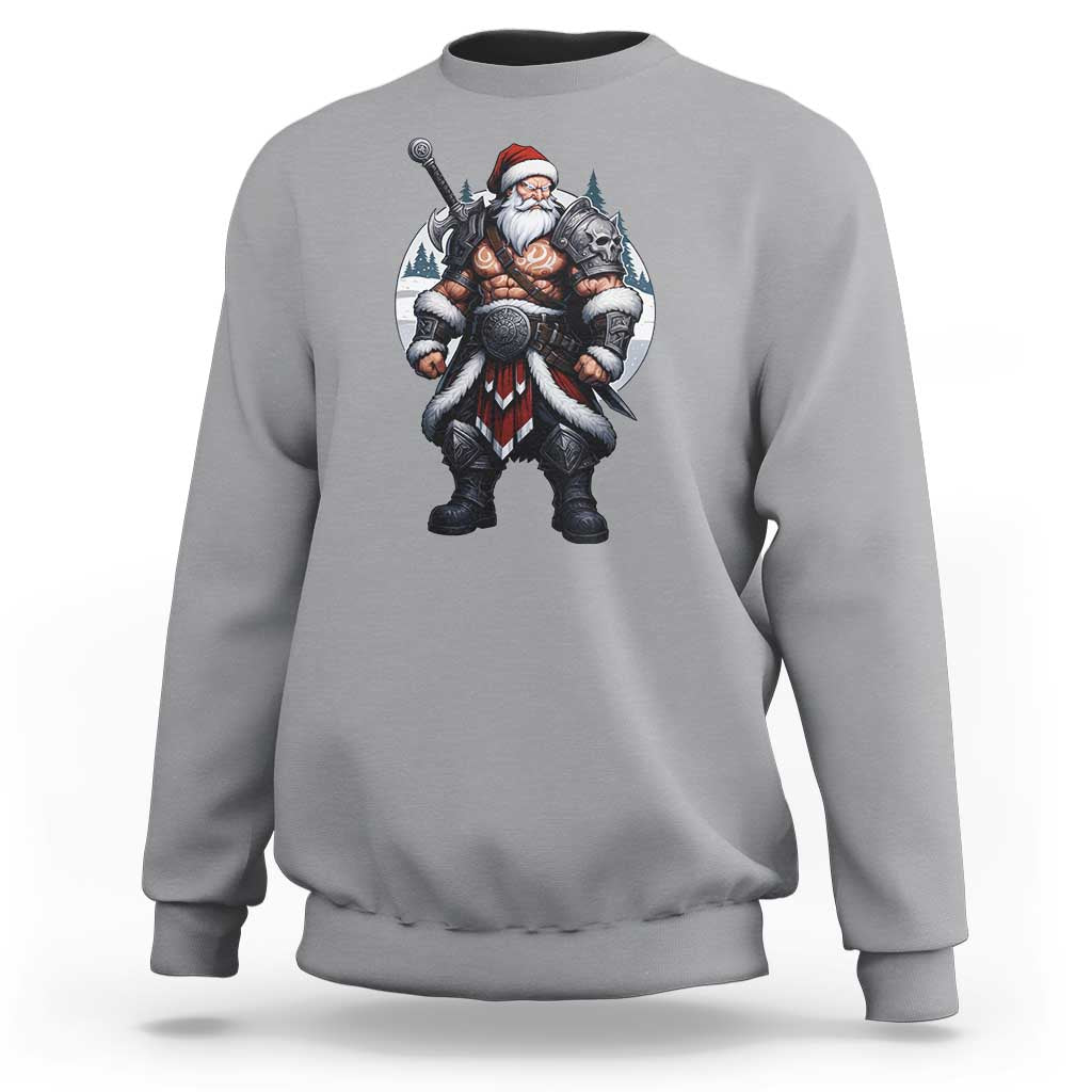 Epic Viking Santa Christmas Sweatshirt Barbarian Style Holiday Warrior Claus - Wonder Print Shop