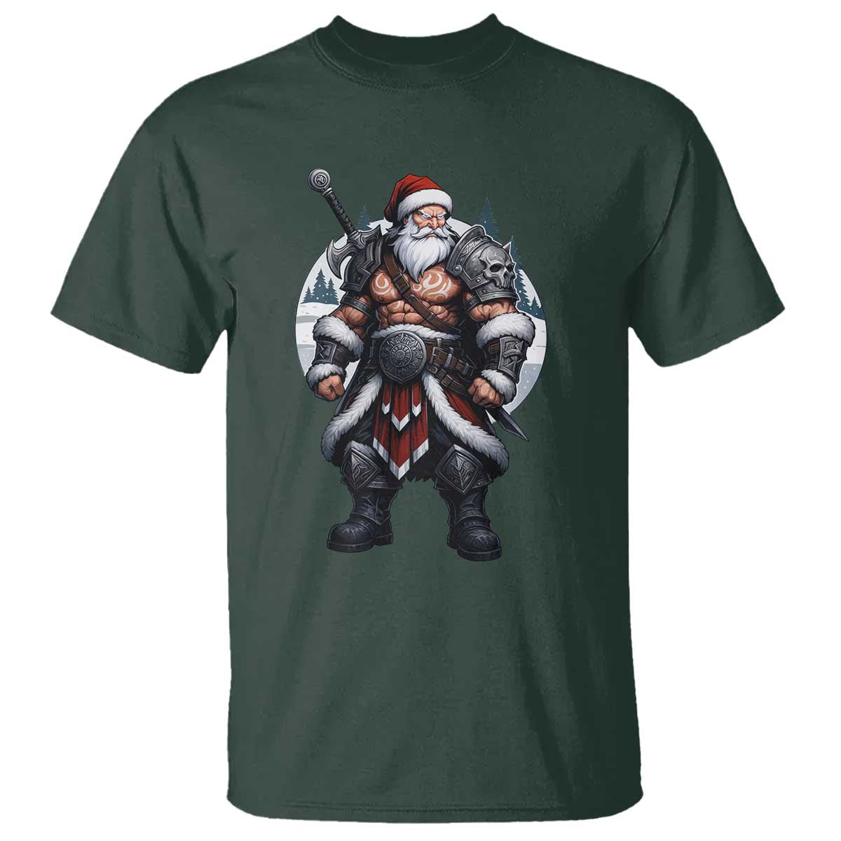 Epic Viking Santa Christmas T Shirt Barbarian Style Holiday Warrior Claus - Wonder Print Shop