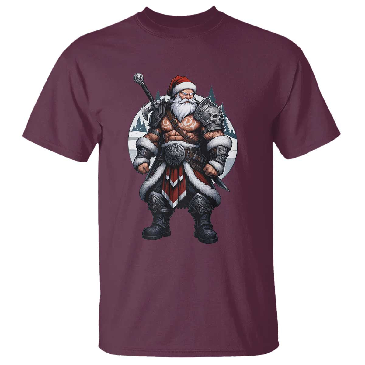 Epic Viking Santa Christmas T Shirt Barbarian Style Holiday Warrior Claus - Wonder Print Shop