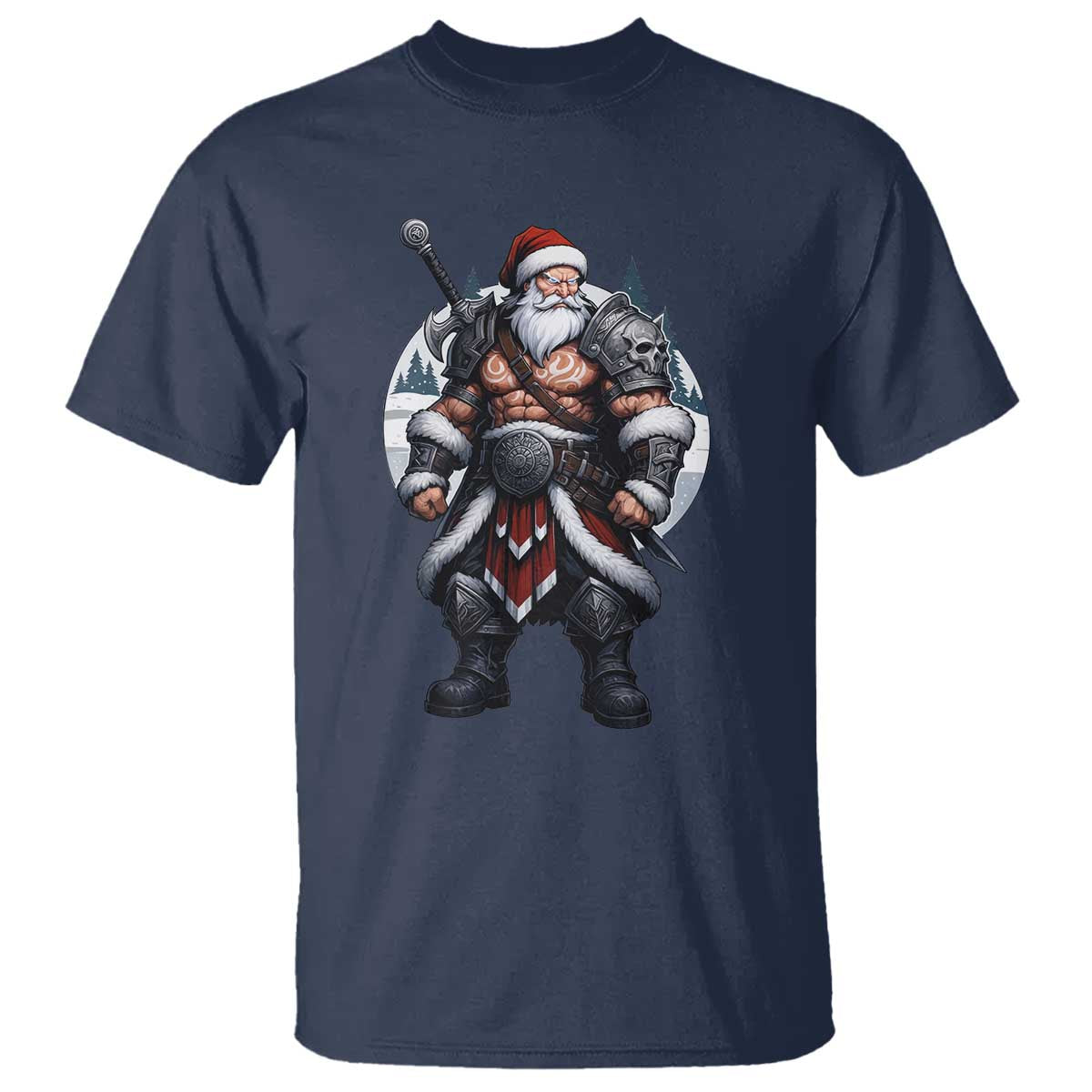 Epic Viking Santa Christmas T Shirt Barbarian Style Holiday Warrior Claus - Wonder Print Shop