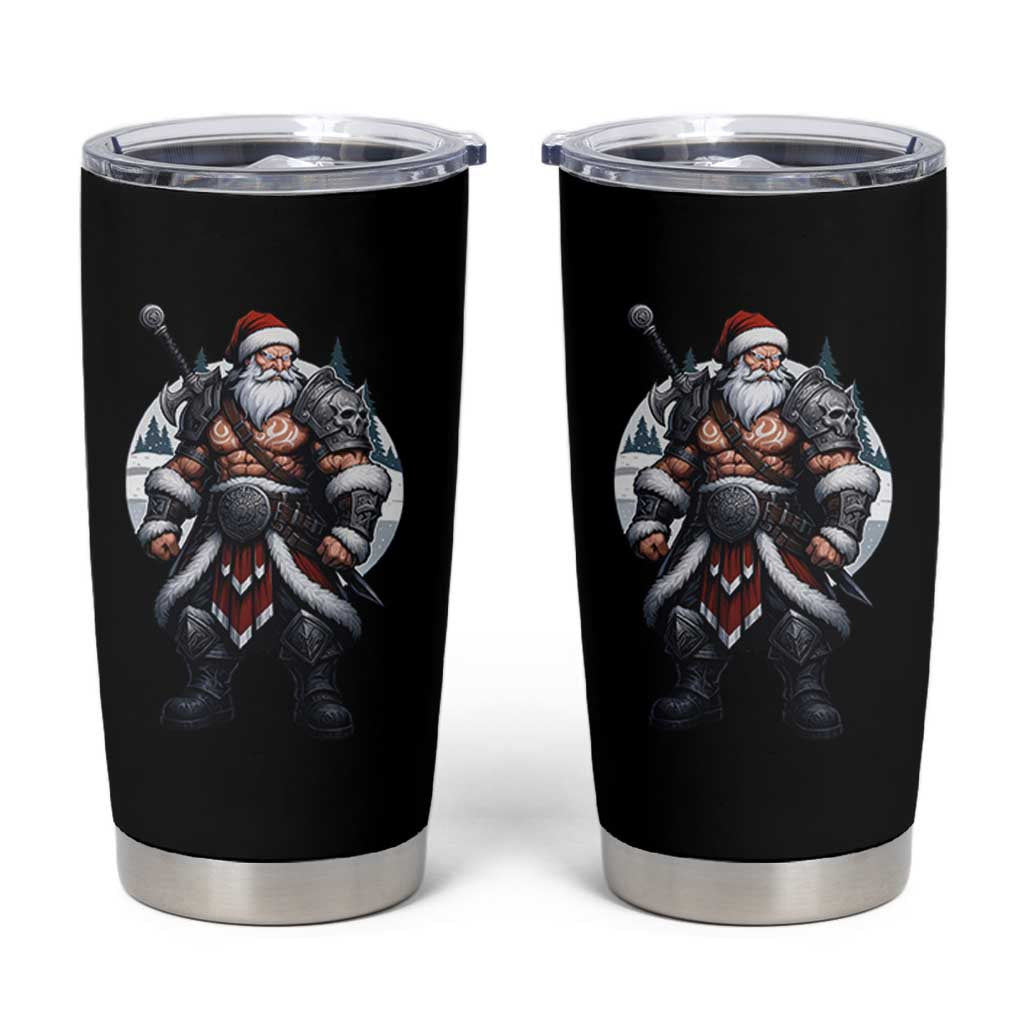 Epic Viking Santa Christmas Tumbler Cup Barbarian Style Holiday Warrior Claus - Wonder Print Shop