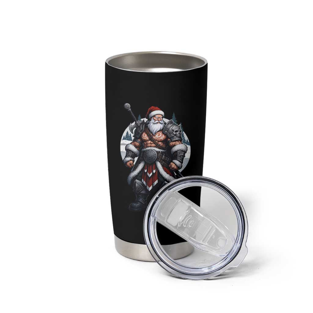 Epic Viking Santa Christmas Tumbler Cup Barbarian Style Holiday Warrior Claus - Wonder Print Shop