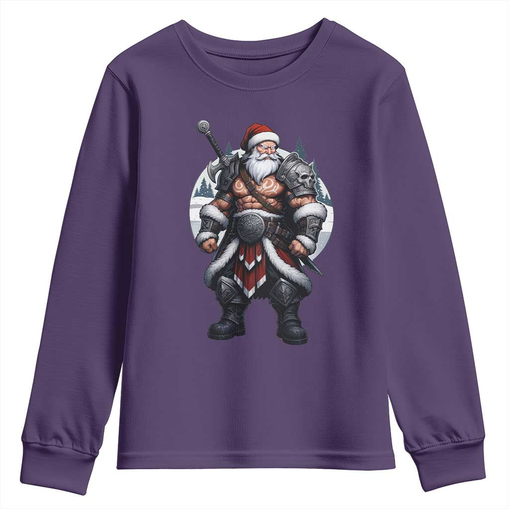 Epic Viking Santa Christmas Youth Sweatshirt Barbarian Style Holiday Warrior Claus - Wonder Print Shop