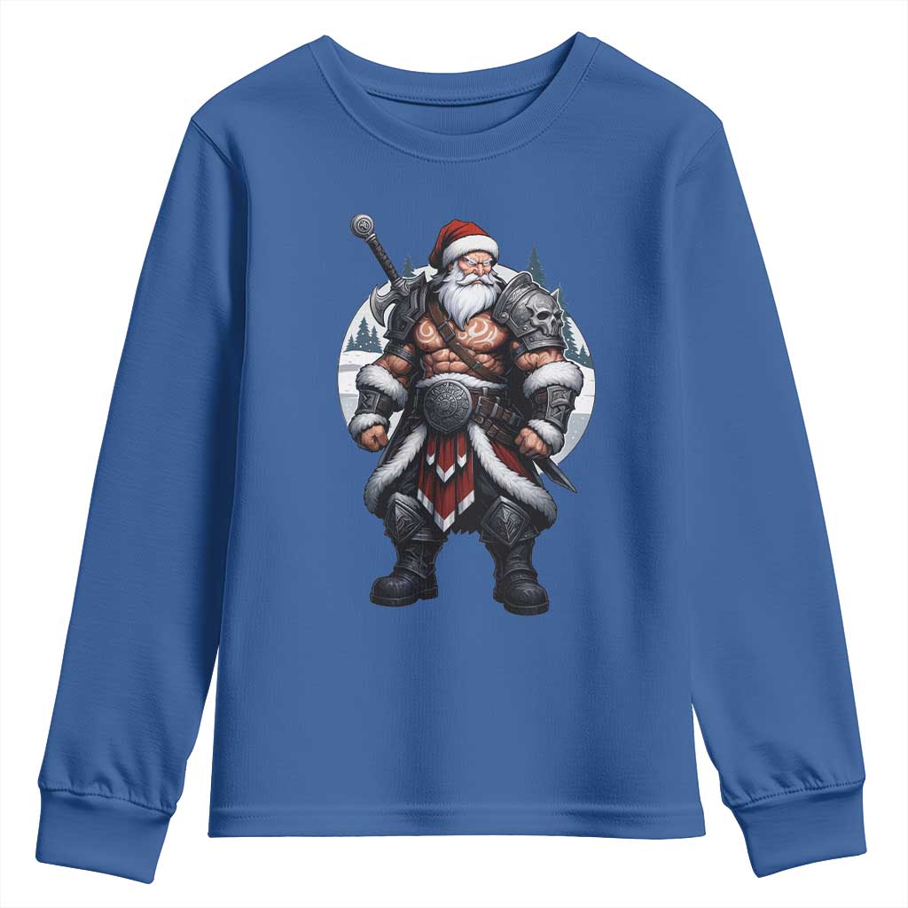 Epic Viking Santa Christmas Youth Sweatshirt Barbarian Style Holiday Warrior Claus - Wonder Print Shop
