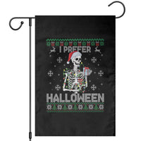 Funny Skeleton Christmas Garden Flag I Prefer Halloween Spooky Xmas Holiday - Wonder Print Shop