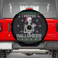Funny Skeleton Christmas Spare Tire Cover I Prefer Halloween Spooky Xmas Holiday - Wonder Print Shop