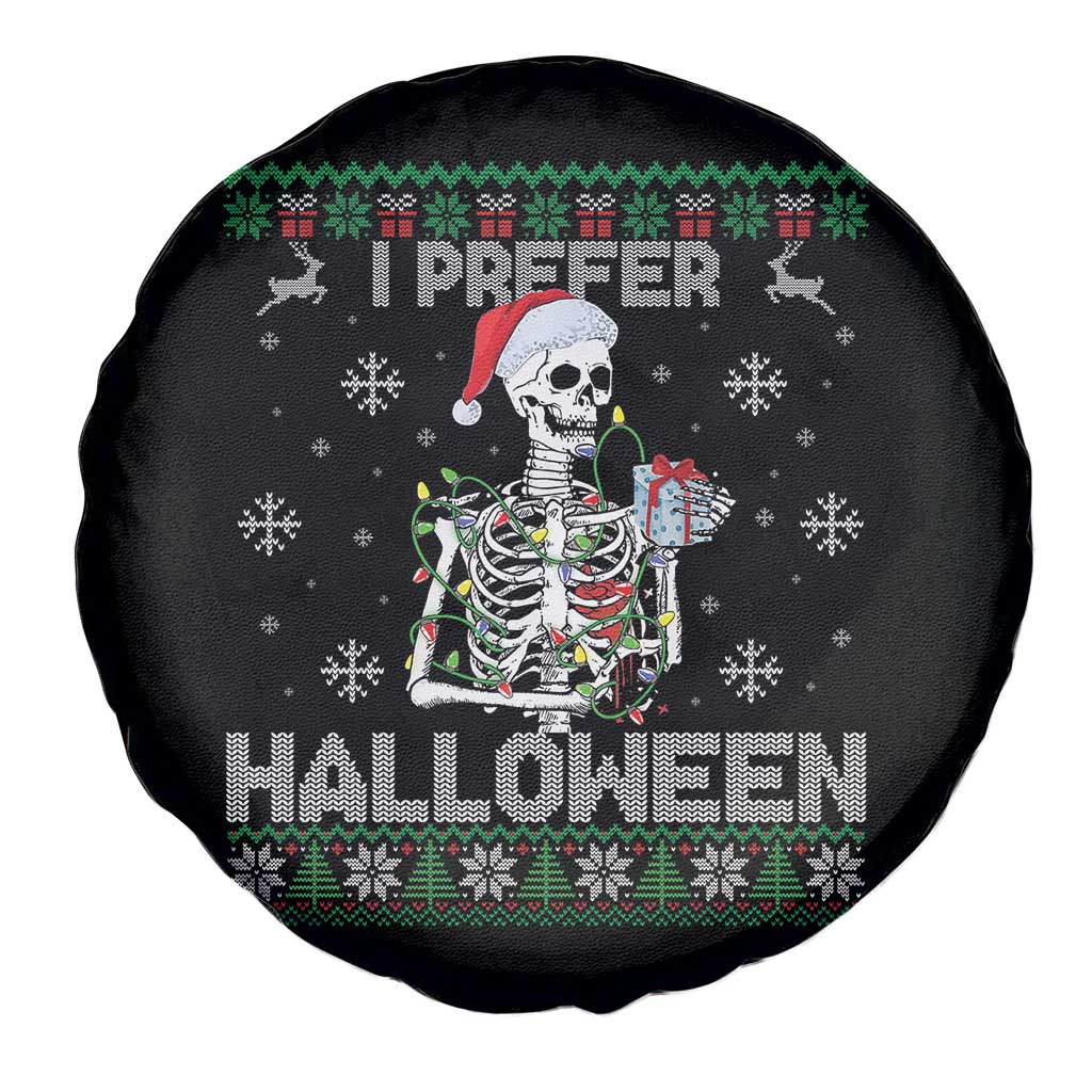 Funny Skeleton Christmas Spare Tire Cover I Prefer Halloween Spooky Xmas Holiday - Wonder Print Shop