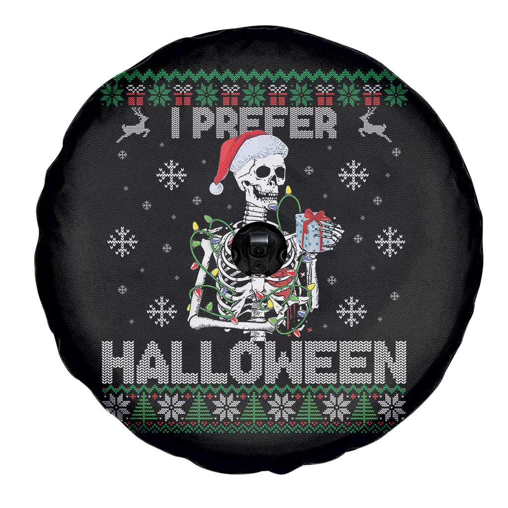 Funny Skeleton Christmas Spare Tire Cover I Prefer Halloween Spooky Xmas Holiday - Wonder Print Shop
