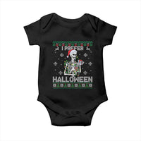 Funny Skeleton Christmas Baby Onesie I Prefer Halloween Spooky Xmas Holiday - Wonder Print Shop