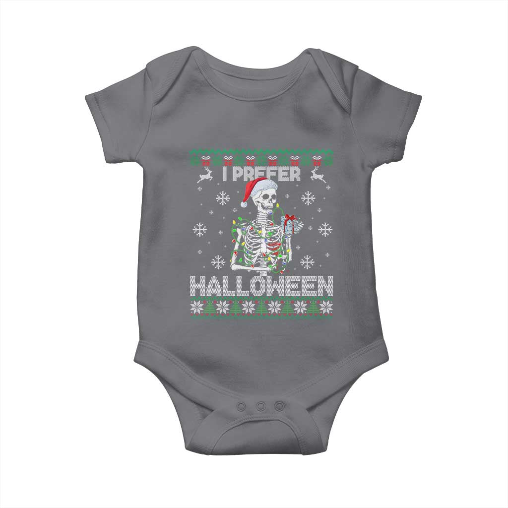 Funny Skeleton Christmas Baby Onesie I Prefer Halloween Spooky Xmas Holiday - Wonder Print Shop