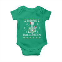 Funny Skeleton Christmas Baby Onesie I Prefer Halloween Spooky Xmas Holiday - Wonder Print Shop