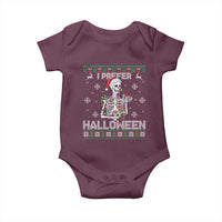 Funny Skeleton Christmas Baby Onesie I Prefer Halloween Spooky Xmas Holiday - Wonder Print Shop
