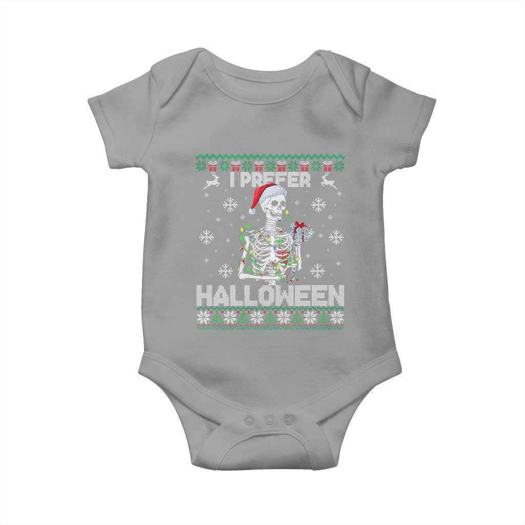 Funny Skeleton Christmas Baby Onesie I Prefer Halloween Spooky Xmas Holiday - Wonder Print Shop
