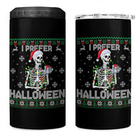 Funny Skeleton Christmas 4 in 1 Can Cooler Tumbler I Prefer Halloween Spooky Xmas Holiday - Wonder Print Shop