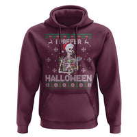 Funny Skeleton Christmas Hoodie I Prefer Halloween Spooky Xmas Holiday - Wonder Print Shop