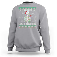 Funny Skeleton Christmas Sweatshirt I Prefer Halloween Spooky Xmas Holiday - Wonder Print Shop