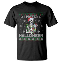 Funny Skeleton Christmas T Shirt I Prefer Halloween Spooky Xmas Holiday - Wonder Print Shop
