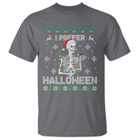 Funny Skeleton Christmas T Shirt I Prefer Halloween Spooky Xmas Holiday - Wonder Print Shop