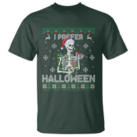 Funny Skeleton Christmas T Shirt I Prefer Halloween Spooky Xmas Holiday - Wonder Print Shop