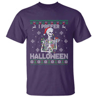 Funny Skeleton Christmas T Shirt I Prefer Halloween Spooky Xmas Holiday - Wonder Print Shop