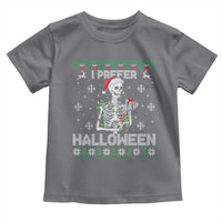 Funny Skeleton Christmas Toddler T Shirt I Prefer Halloween Spooky Xmas Holiday - Wonder Print Shop