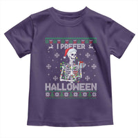Funny Skeleton Christmas Toddler T Shirt I Prefer Halloween Spooky Xmas Holiday - Wonder Print Shop