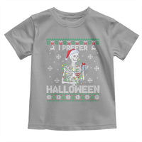 Funny Skeleton Christmas Toddler T Shirt I Prefer Halloween Spooky Xmas Holiday - Wonder Print Shop