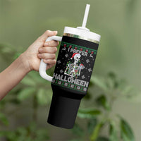 Funny Skeleton Christmas Tumbler With Handle I Prefer Halloween Spooky Xmas Holiday - Wonder Print Shop