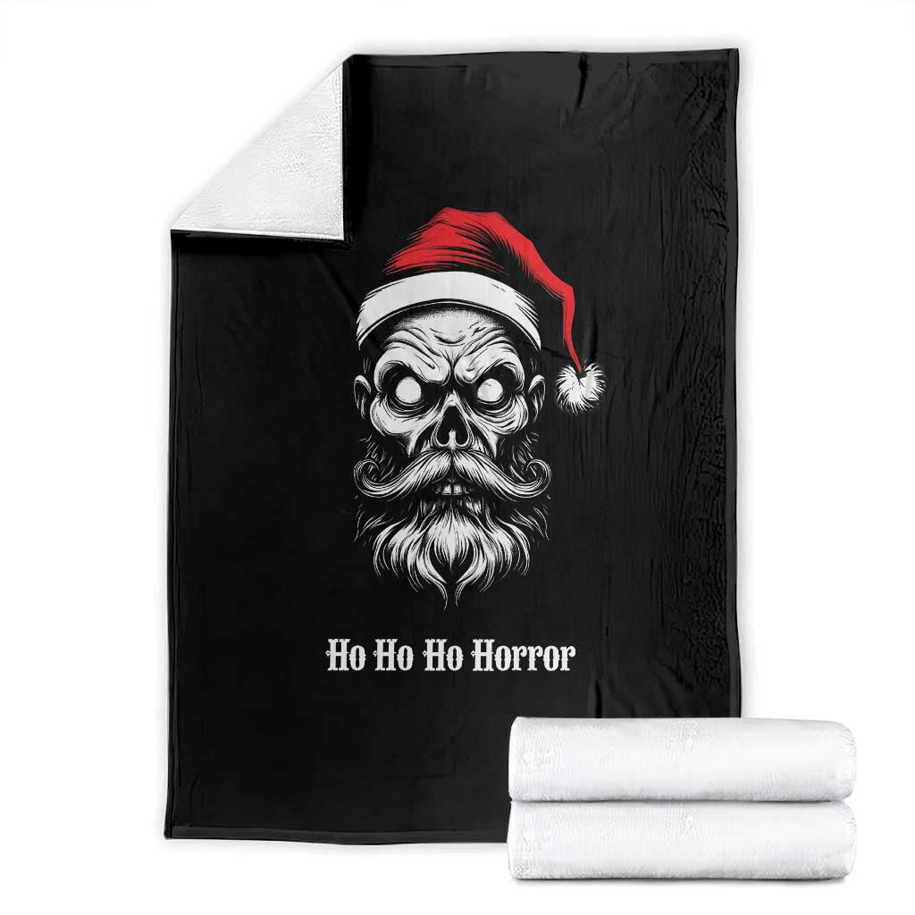 Creepy Christmas Skull Throw Blanket Ho Ho Ho Horror Santa Gothic Holiday - Wonder Print Shop