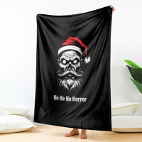 Creepy Christmas Skull Throw Blanket Ho Ho Ho Horror Santa Gothic Holiday - Wonder Print Shop