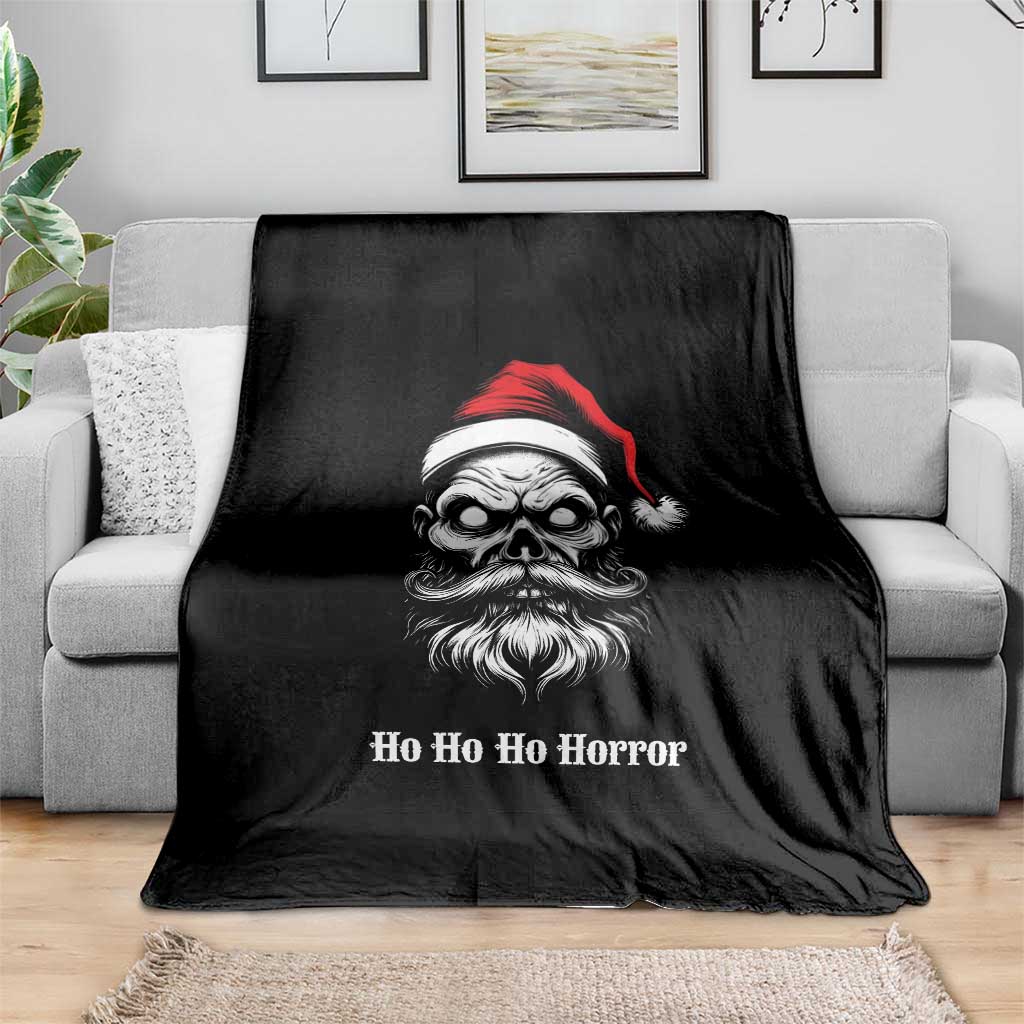 Creepy Christmas Skull Throw Blanket Ho Ho Ho Horror Santa Gothic Holiday - Wonder Print Shop