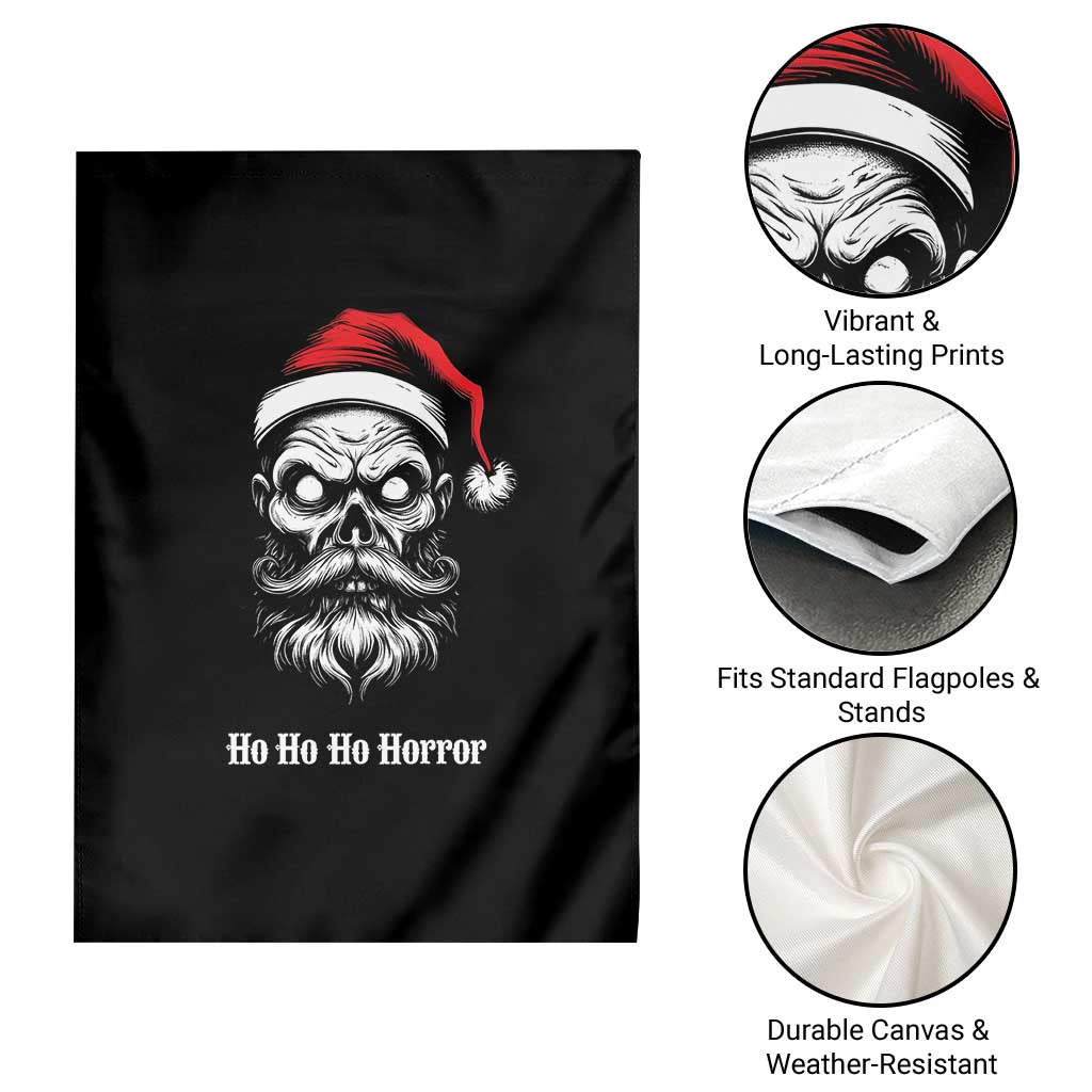 Creepy Christmas Skull Garden Flag Ho Ho Ho Horror Santa Gothic Holiday - Wonder Print Shop