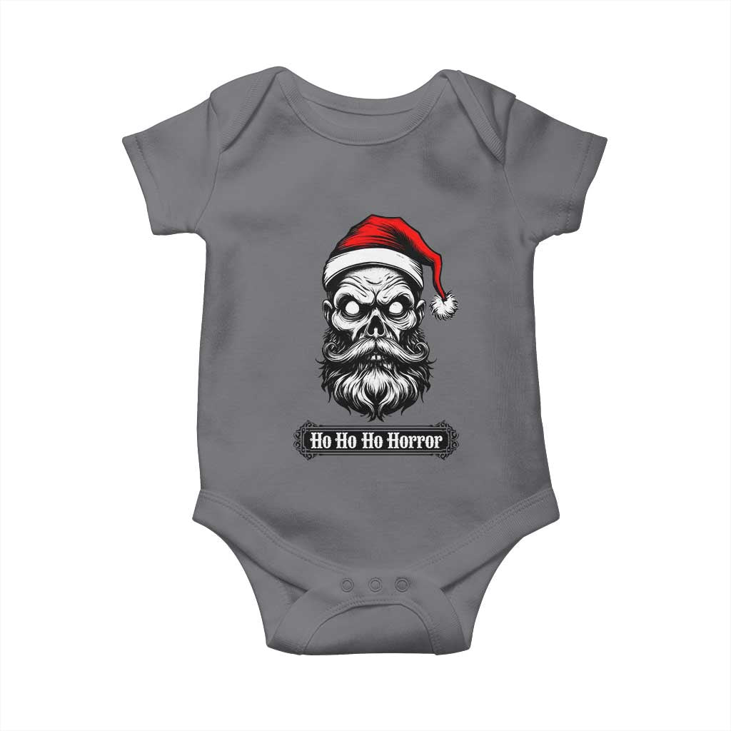 Creepy Christmas Skull Baby Onesie Ho Ho Ho Horror Santa Gothic Holiday - Wonder Print Shop